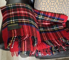 TWEEDMILL 100% Wool Knee Rug /Chair Throw ROYAL STEWART TARTAN 74 X 168cm  New