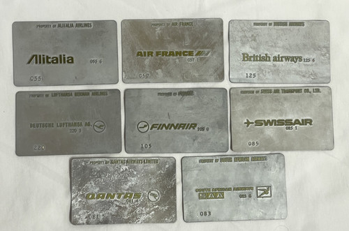 Vintage metal airline ticket - vintage,