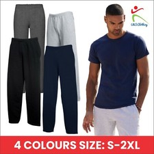 Fruit of the Loom Mens Classic Open Hem Jog Pants Casual Joggers Jogging Bottoms