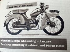 GORICKE REGINA SUPRA SACH MOPED AUTO CYCLE TEST PERIOD 1961 MOTORCYCLE ARTICLE.