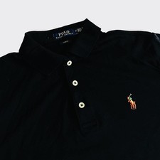 Ralph Lauren Medium Mens Fit Polo Shirt Black 100% Cotton