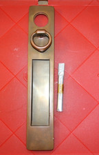 Vintage solid brass vertical letter plate/box with door knocker NOS