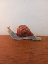 The Potting Shed Glazed Snail Figurine  - Frostproof   Cute Garden Ornament