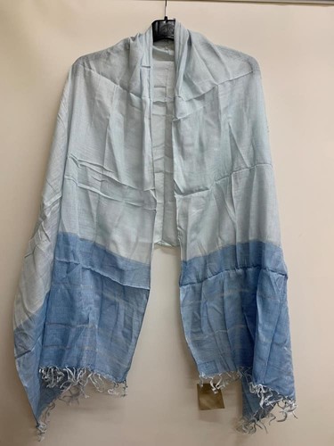 Silk pashmina scarf blue 28x72 - pashmina,
