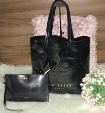 Stunning Genuine *Ted Baker * LG  Shopper Bag+ leather Wristlet pouch, in Black