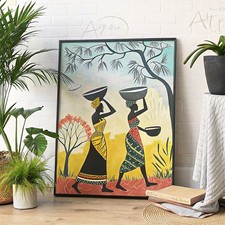 African women village wall - african,