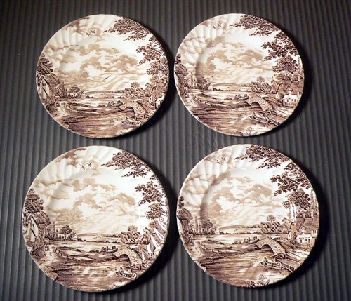 Four vintage ridgway brown - x,