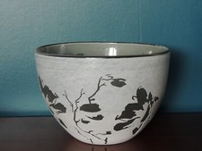 Cameo etched glass large bowl - etched,