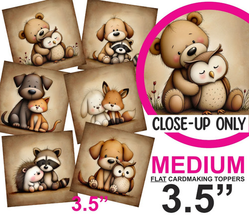 Vintage card toppers besties - vintage,
