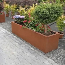 Heavy Duty Corten Steel Garden Trough Planter Box 120cm Flower Pot Outdoor Tub