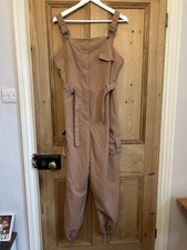 Brown Jumpsuit Overall Boiler Suit Size 10 Women's Excellent Condition