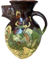 RARE ANTIQUE BRANNAM BARUM BARNSTAPLE GROTESQUE FISH JUG…12.5 INCHES..DATED 1895