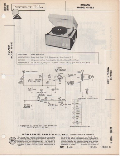 1960 roland 682 record - roland, 41-682