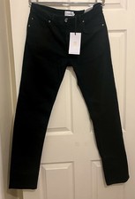 Farah Drake Black Stretch Denim Twill Jeans Skinny Fit Size 34W 32L Brand New