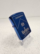 NON ZIPPO Lighter MARLBORO LIGHTS CIGARETTE PACK Design SAPPHIRE BLUE NEW