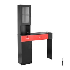 Uimoso Salon Station Wall-Mount Barber Salon Station for Hair Stylist SPA Black