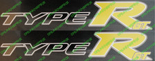 Honda Civic Type R GT FN2 FK2 FK8 Vtec Yellow x2 Side Panel skirt Stickers k20