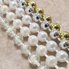 Beautiful Pearl Beaded String 4mm Small Round Ball Chain Trim Ribbon Per 1 Metre