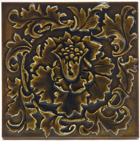 Art nouveau fireplace tile - art,