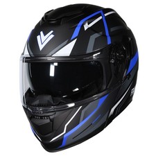 Frank Thomas DV24 Flip-Front Motorcycle Helmet Matt Black Blue