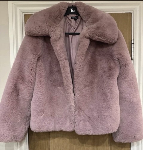 Women pink faux fur jacket - faux,