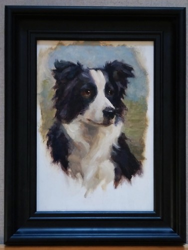 New oil painting border - border, collie