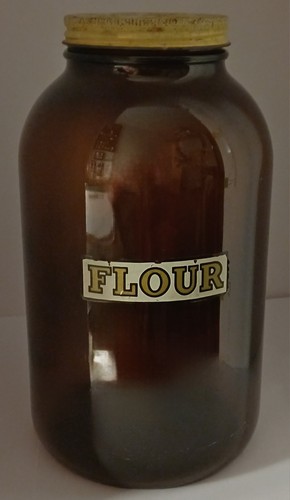 Vintage amber glass - amber, flour