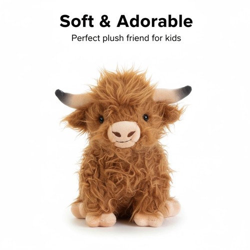 Realistic highland cow plush - realistic,