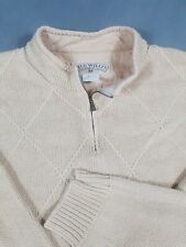 Blue Willis Jumper Mens XL Beige Yellow 1/4 Zip Sweater Jacket 90s Vtg Denmark 