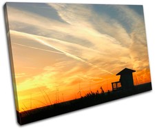 Beach Hut Sunset Seascape