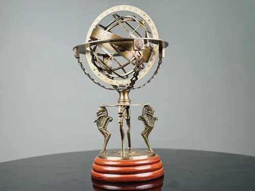 Brass armillary globe - brass,