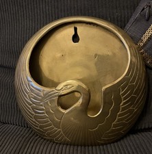 VTG Decorative Swan Brass Wall