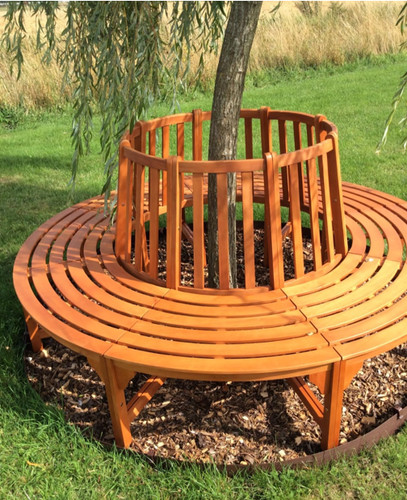 Wooden tree bench circular - wooden,
