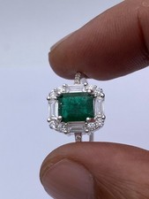 Emerald cut sterling silver - emerald,