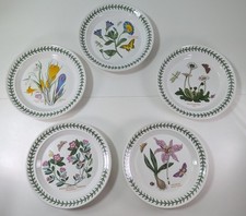 Vintage Portmeirion Botanic Garden Side/Salad Plates Set Of 5 - Older Back Stamp