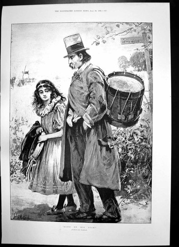 Antique old print down luck - antique,