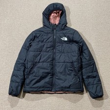 The North Face Puffer Jacket Boys Medium Black Reversible Hooded Youth