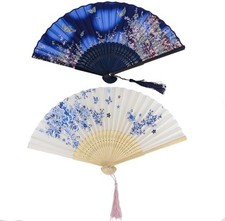 2 Pieces Folding Hand Fans for
