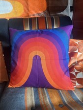 Verner Panton Mira X Wave Cushion Vintage Mid Century Space Age Pillow Purple