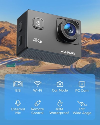 Wolfang action camera - camera, 2k