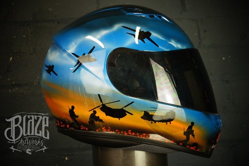 Custom airbrushed painted hjc - airbrushed/painted,
