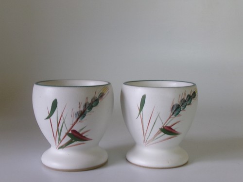 Two denby greenwheat egg cups - denby,