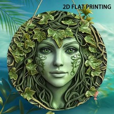 LEAFY GREEN LADY FACE PLAQUE