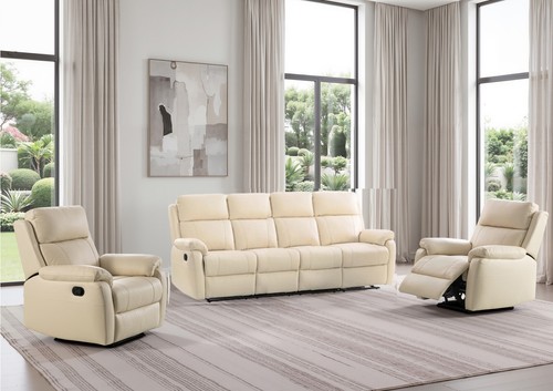 Cream italian leather seater - cream,