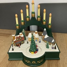 Avon Christmas Candle Arch Village Scene Light Up Musical Moving Xmas Decoration
