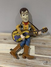 1999 Toy Story 2 Strummin Singing Woody & Guitar Doll Figure - No Battery Cover