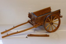 SCRATCH BUILT & PAINTED HORSE DRAWN CART - NEEDS SOME REPAIRS ( 39cm LENGTH )