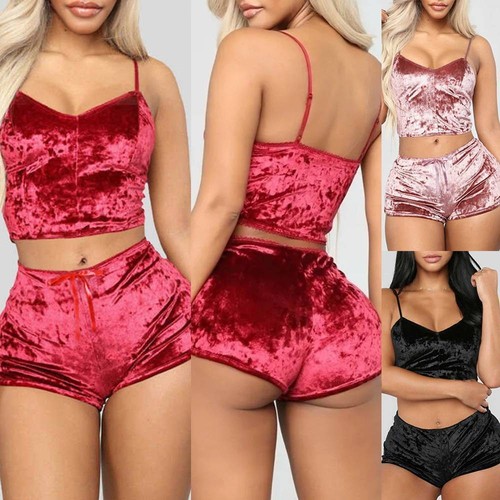 Women velvet sexy lingerie set - velvet,