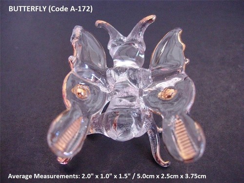 Clear glass butterfly - clear,