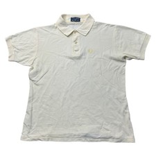 Fred Perry Polo Shirt Short Sleeve Vintage 90s Cream Mens Medium